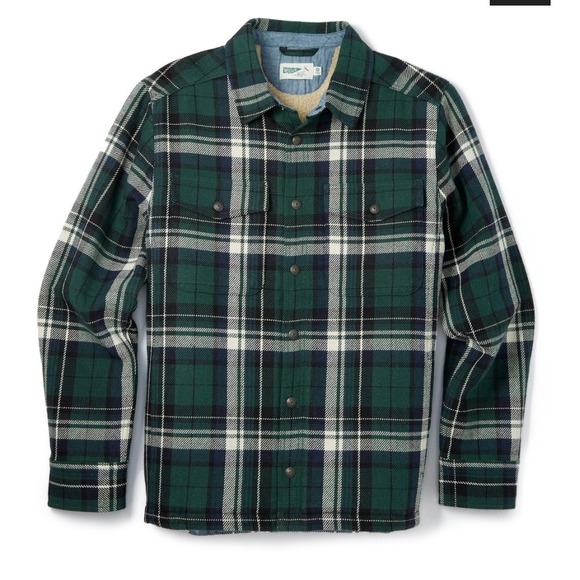 Wellen Other - Wellen Mens Green Plaid Sherpa Lined Flannel Shirt Jacket Snap Front medium